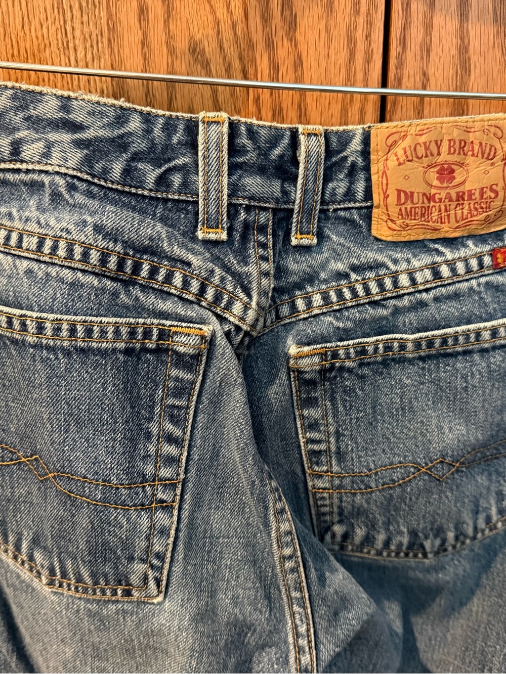Vintage Lucky Brand Dungarees Denim Jeans No Stretch - Picture 5 of 6